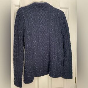 Lands End navy blue with small white threads throughout the material size LG